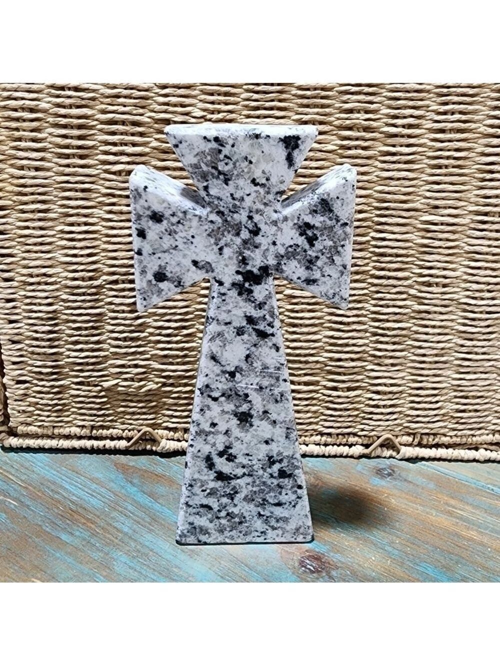 Granite Cross home decor mantle wall piece remembrance faith religious